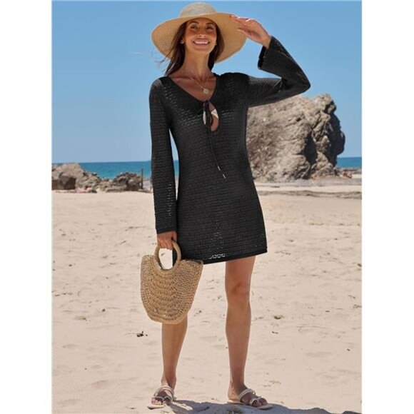 Womens Swimsuit Crochet Swim Cover Up Summer Bathing Suit Swimwear - Picture 5 of 7